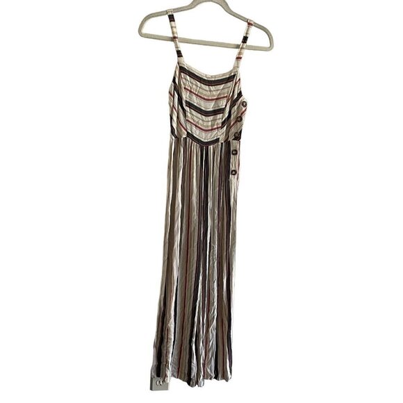 Mimi Chica Pants - Tilly’s Mimi Chica Women SZ S Off White Striped Strappy Sleeveless Jumpsuit NWT